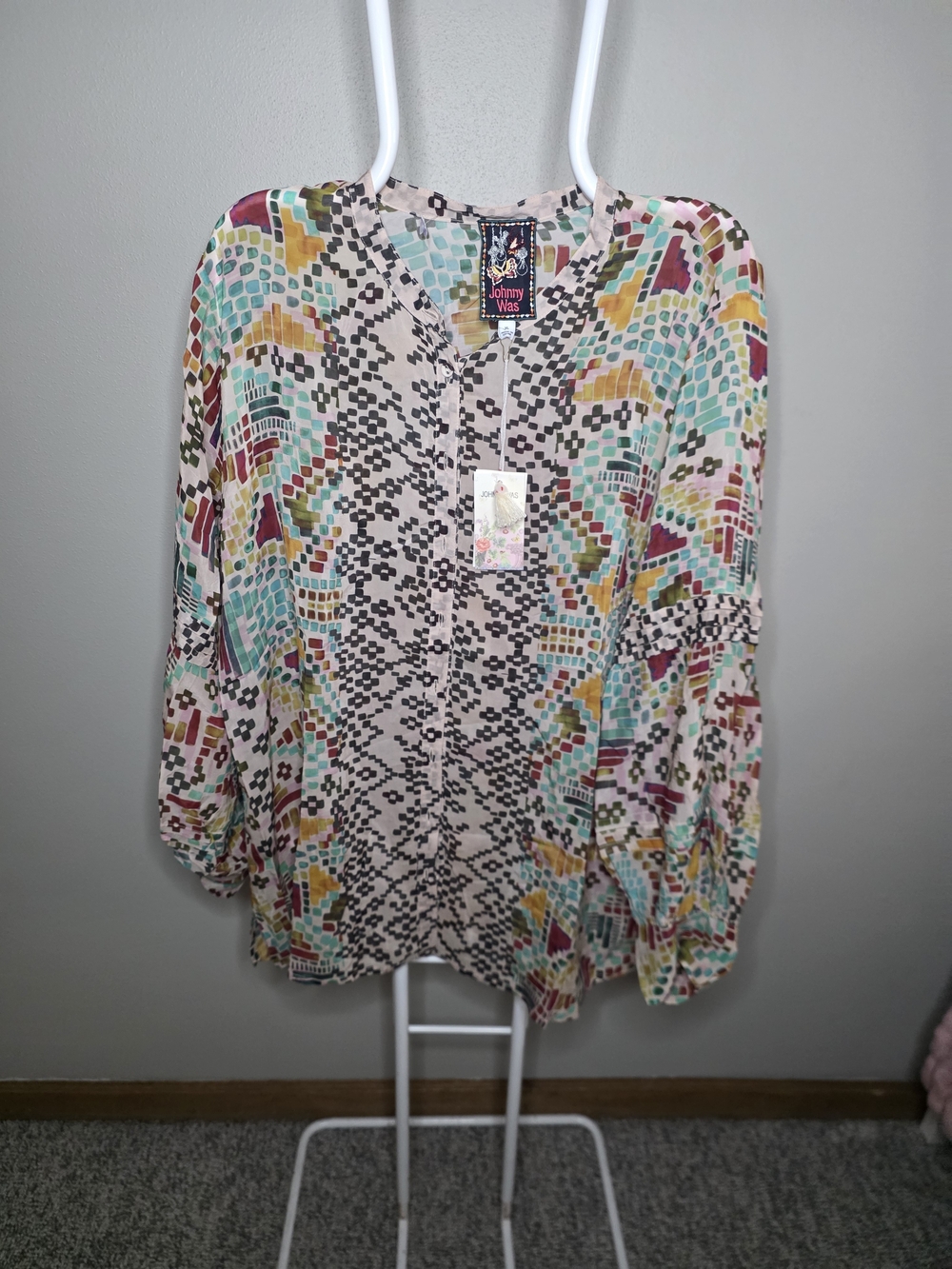 Johnny Was Malina Etris Pattern Boho Chic Blouse Authentic NWT